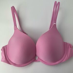 Victoria’s Secret Lined Push-Up Bra 34B Solid Pink Nylon Spandex
